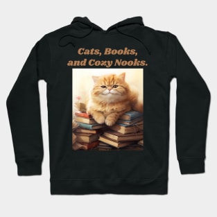 Cats, Books, and Cozy Nooks Hoodie